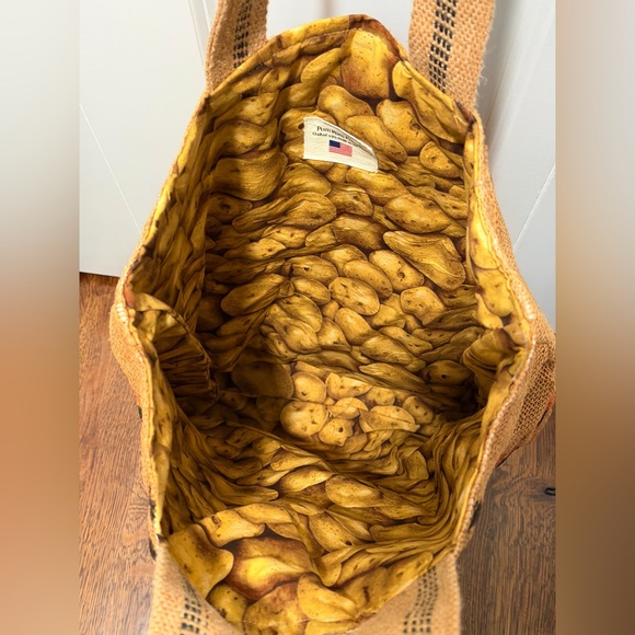 Vintage Burlap Tan Shoulder Bag - Picture 4 of 4